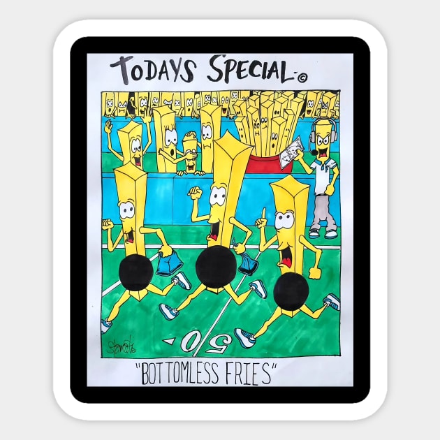 Bottomless Fries Sticker by Today's Special Comic 